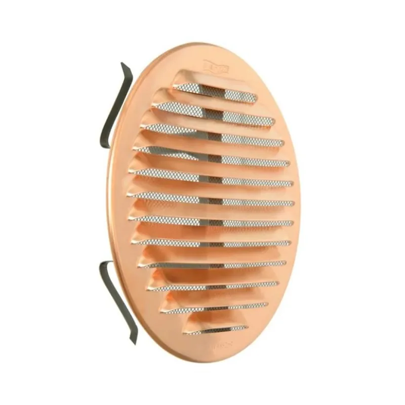 Finale Uitverkoop Griglia tonda con molla GRATU160R la Ventilazione per Aerazione, rete interna, diametro foro 125-160 mm, esterno 175 mm, Rame