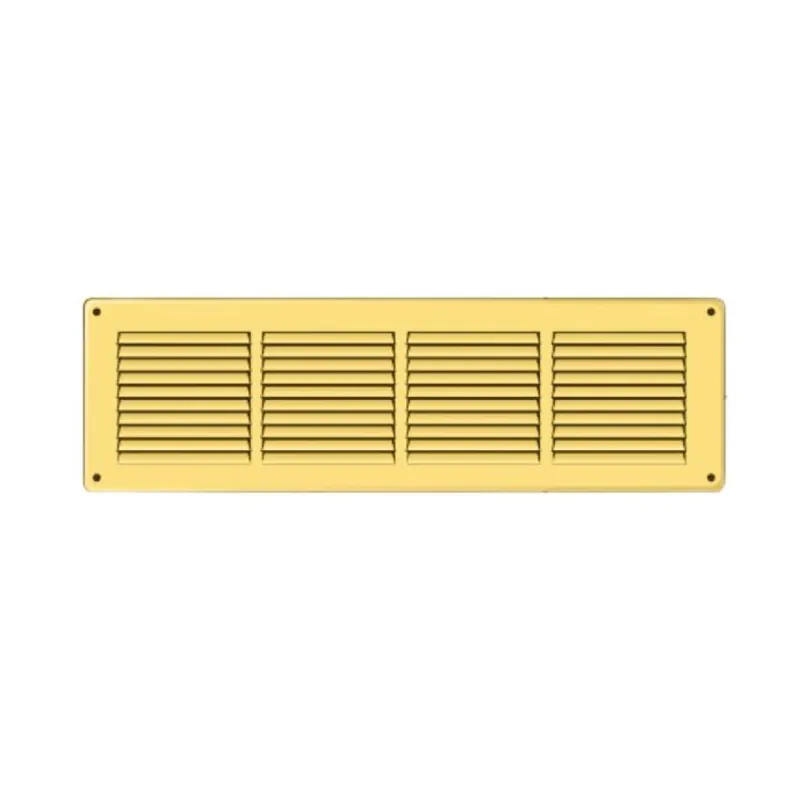 Griglia rettangolare da sovrapporre GOT4014R la Ventilazione per Aerazione, rete interna, dimensione 440x140 mm, Ottone Express Levering