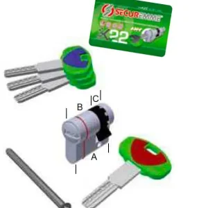 Mezzo cilindro profilo europeo M4010CS Ad-Point Securemme per porta, lunghezza 50 mm (40-10 mm), 3 chiavi + 1 cantiere, finitura Cromo Satinato Gecertificeerd