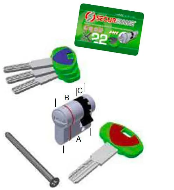 Mezzo cilindro profilo europeo M3010CS Ad-Point Securemme per porta, lunghezza 40 mm (30-10 mm), 3 chiavi + 1 cantiere, finitura Cromo Satinato Gereduceerde Prijs