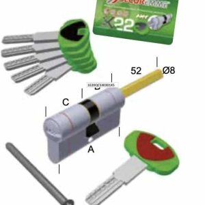 Betaalbaar Cilindro con codolo profilo europeo frizionato C3070CS Ad-Point Securemme per porta, lunghezza 100 mm (P30-70 mm), 5 chiavi + 1 cantiere, finitura Cromo Satinato