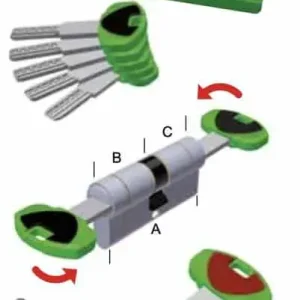 Betrouwbaar Cilindro profilo europeo frizionato D4070CS Ad-Point Securemme per porta, lunghezza 110 mm (40-70 mm), 5 chiavi + 1 cantiere, finitura Cromo Satinato