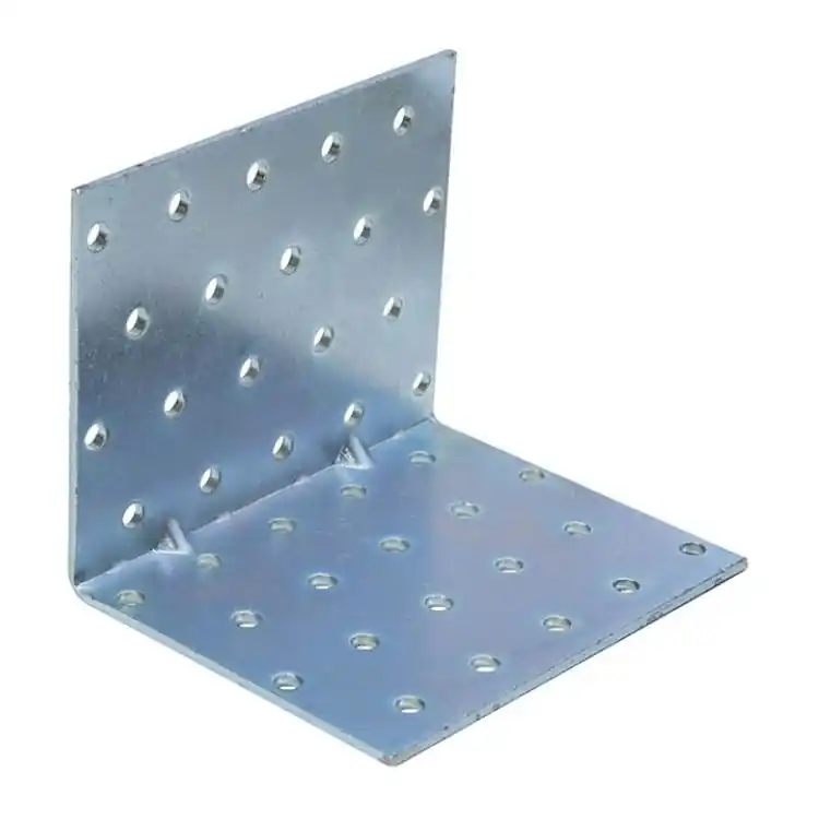 Piastrina pesante ad angolo 380 Sipa per giunzione, dimensioni 100x100 mm, fori da 5 mm, finitura Zincato Nieuw