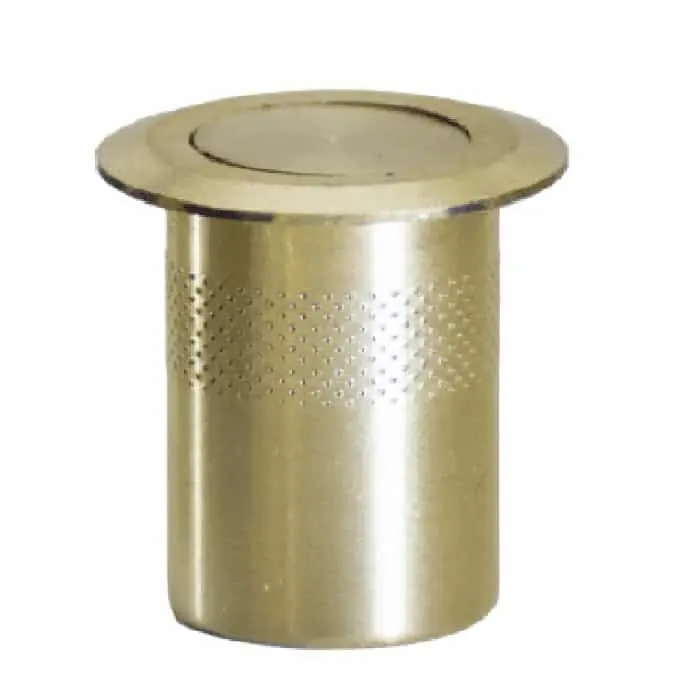Koop Vandaag Pozzetto Artibrevetti 3018 antipolvere con molla e bordo, foro interno diametro 18 mm, materiale Ottone, finitura Ottone Lucido
