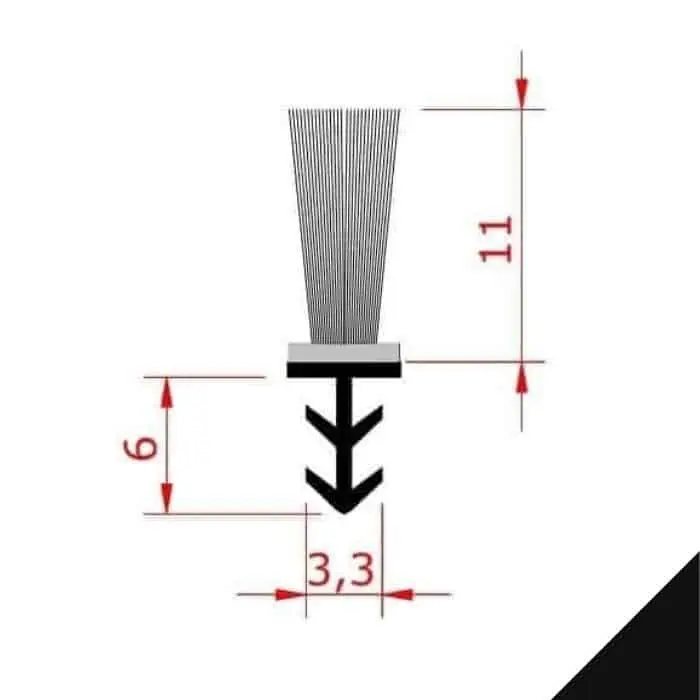 Must-Have Spazzolino parapolvere Schlegel Fast Fit per finestra, con spazzola saldata, dimensioni 11x2150 mm, finitura Nero