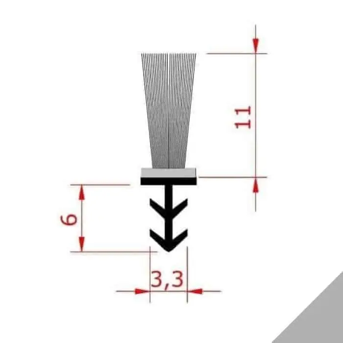 Spazzolino parapolvere Schlegel Fast Fit per finestra, con spazzola saldata, dimensioni 11x2150 mm, finitura Grigio Premium