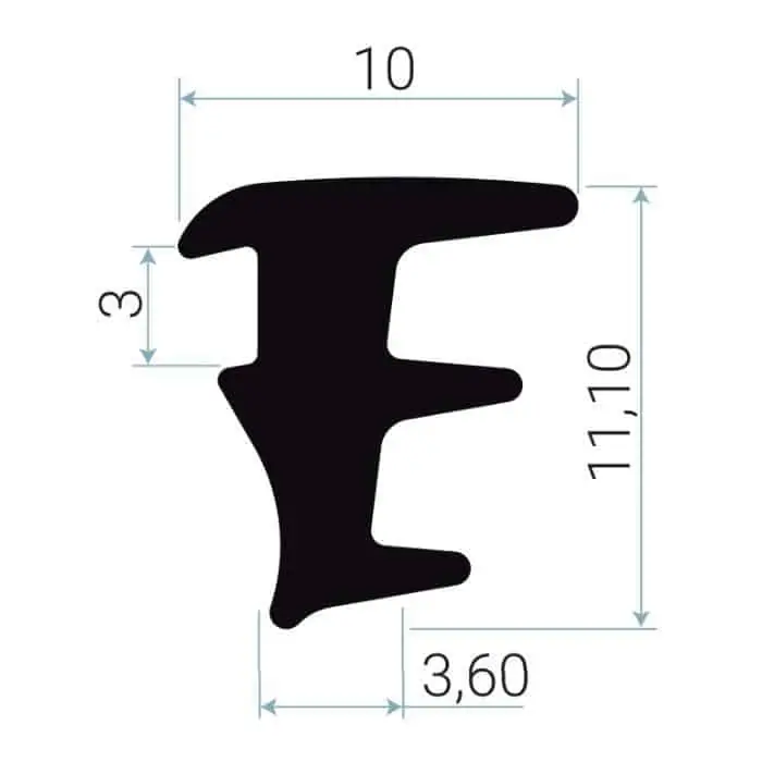 Direct Verzonden Guarnizione fermavetro interna Schlegel in Gomma EPDM, universale, spessore 5 mm, finitura Nero