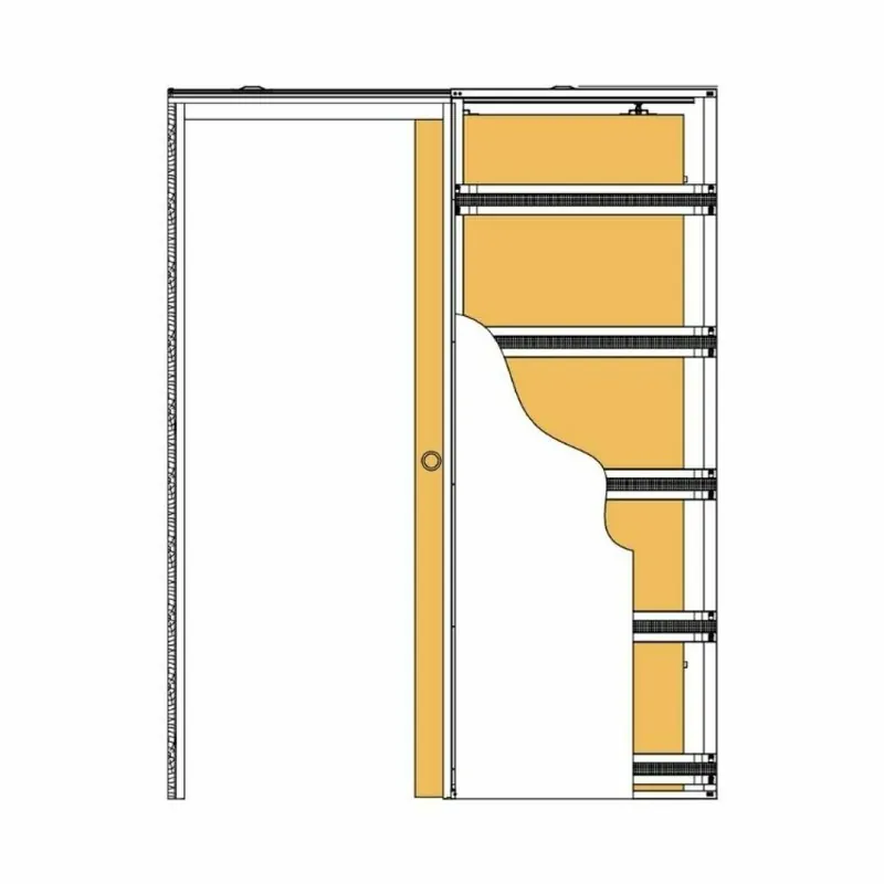 Lage Kosten Controtelaio OpenBox Scrigno per porta scorrevole a scomparsa, modello per cartongesso, 1 anta, misura 800x2100, portata 120 Kg