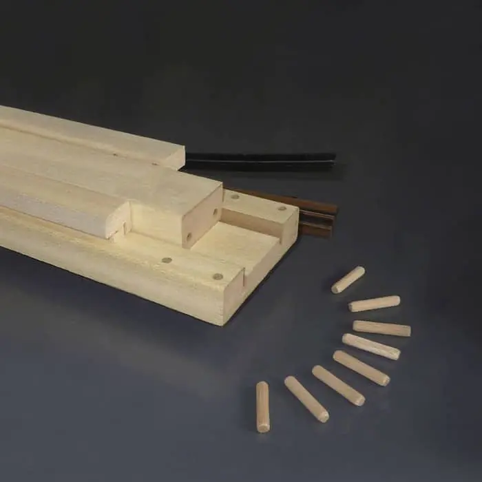 Kit stipiti grezzi Scrigno per controtelaio scorrevole a scomparsa, dimensione 1200x2100x105, Legno MDF impiallacciato Tanganika Seizoensaanbieding