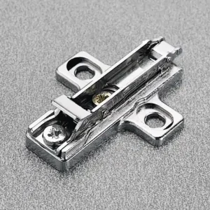 Basetta di premontaggio Clip BAR3R09 Salice, a croce, 00 mm, fissaggio con viti, con regolazione verticale con eccentrico, finitura Nichelato Seizoensaanbieding