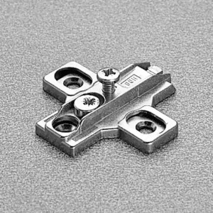 Basetta di premontaggio B2R3E69 Salice, a croce, 06 mm, fissaggio con viti, con regolazione verticale a eccentrico, finitura Nichelato Uitverkoop