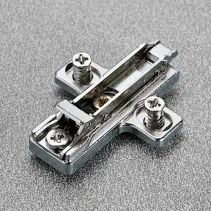 Express Levering Basetta di premontaggio Clip BARGRC9/16 Salice, a croce, 12 mm, fissaggio con viti Euro, con regolazione verticale con eccentrico, finitura Nichelato