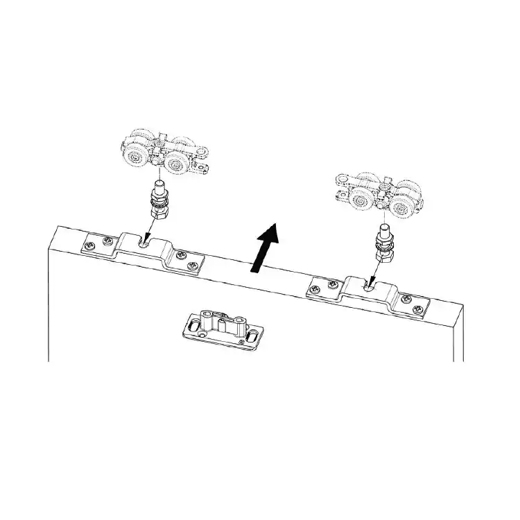Kit carrelli Puma Dragon Sliding 50 Kg con fermi + staffe sospensione Eco 02E per porta scorrevole in Legno, aggancio Frontale Rechtstreeks Van De Fabrikant