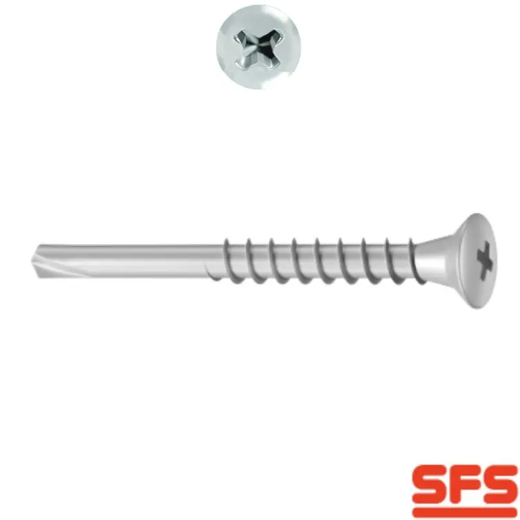 Weekendaanbieding Vite SPE 4,8x47,5 per serramento in PVC, impronta PH 2, filetto totale rinforzato, 1208232 SFS Intec, finitura Argento GSS