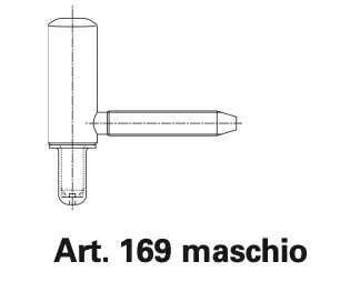 Uitverkoop Cerniera maschio 169 SFS per finestra PVC, diametro 13 mm, finitura Cromato Satinato Opaco