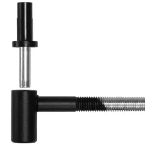 Cardine SFS Intec 1272764 con boccola antisfilamento, tappo e spina, diametro 12 mm, lunghezza 200 mm, filetto M16, finitura Plastificato Nero Populair