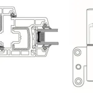 Cerniera terza anta SFS per finestra, mano sinistra, diametro 15 mm, gambo 6x21,5 mm, finitura Marrone Snelle Levering
