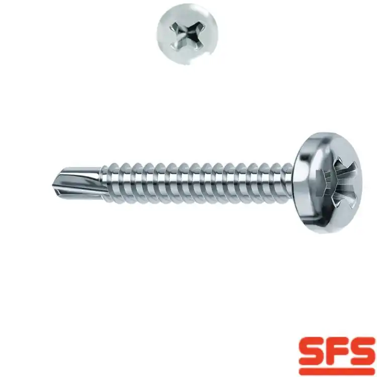 Vite SN4 4,8x45 per serramento in PVC, impronta PH, filetto totale, 689576 SFS Sassba Acciaio Inox A2 Uitverkoop