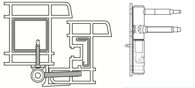 Meest Verkocht Cerniera 2D-15 SFS per portoncino PVC, dimensioni gambo 8,7x60 mm, finitura Marrone