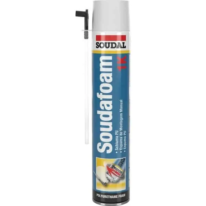 Schiuma Soudafoam 1K Soudal per montaggio e isolamento, poliuretanica, bombola 750 ml manuale, finitura Champagne Express Levering
