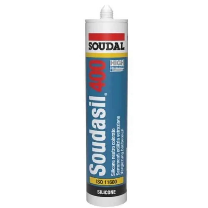 Actieprijs Silicone Soudasil 400 Soudal per vetrazione serramento, neutro, cartuccia 310 ml, finitura Bianco