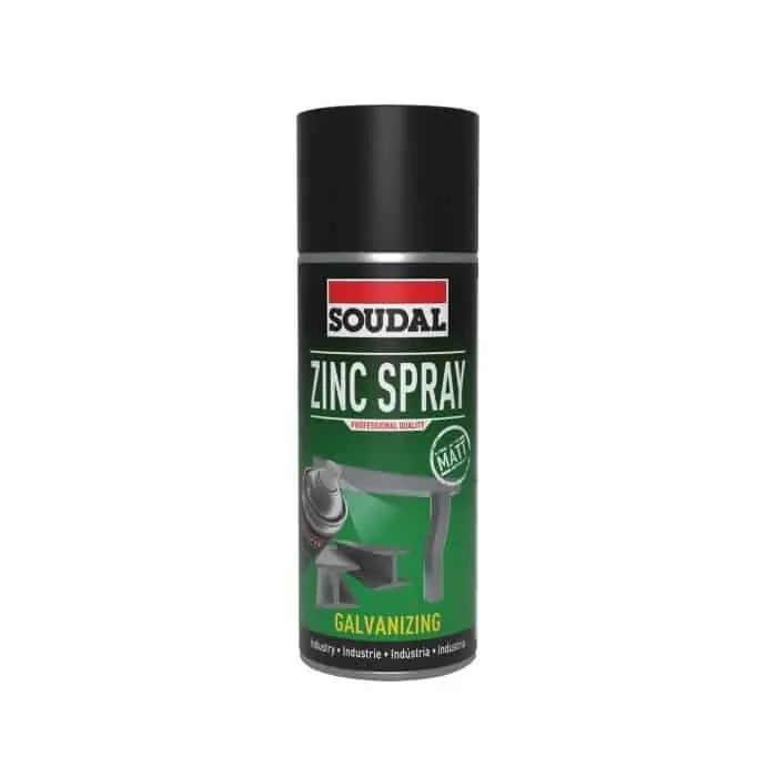 Spray Zinc Spray Soudal per protezione zinco non trattato, bombola 400 ml, colore Grigio Opaco Fabrieksprijs