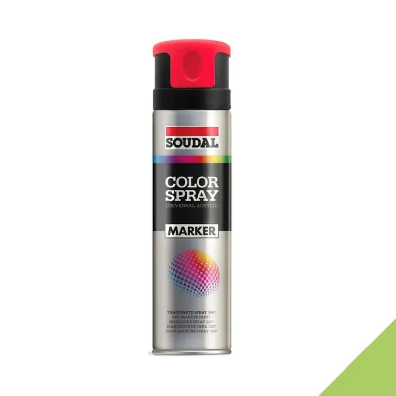 Vernice acrilica Color Spray Marker Soudal per superfice settore edile, bomboletta 500 ml, colore Verde Fluo Betaalbaar