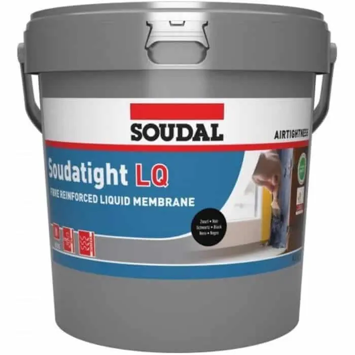 Barriera vapore Soudatight LQ Soudal, membrana per chiusura ermetica di giunti e connessioni, secchio 4,5 Kg, finitura Nero Premium