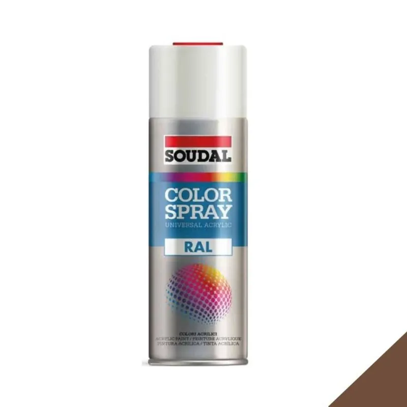 Koop Online Vernice acrilica Color Spray Ral Soudal per superfice, bomboletta 400 ml, colore Marrone Camoscio