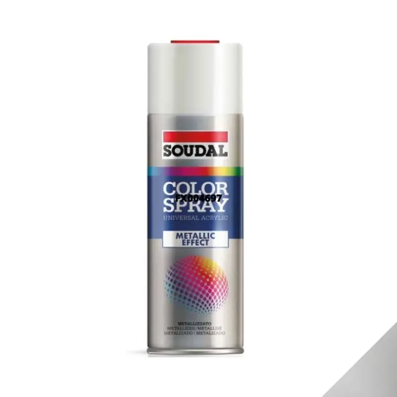 Vernice Color Spray Metallic Effect Soudal per bici, barattolo 400 ml, colore Argento Flitsaanbieding