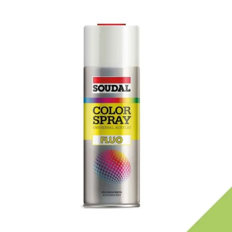 Speciale Aanbieding Vernice acrilica Color Spray Fluo Soudal per metallo, barattolo 400 ml, colore Verde Fluo