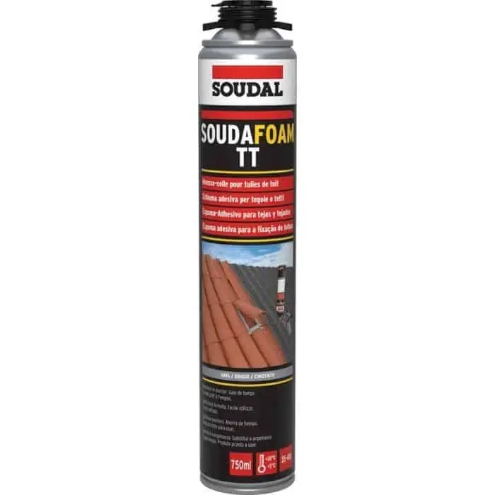 Goedkoop Schiuma Soudafoam TT Gun Soudal per tetti e tegole, poliuretanica, bombola 750 ml per pistola, finitura Grigio