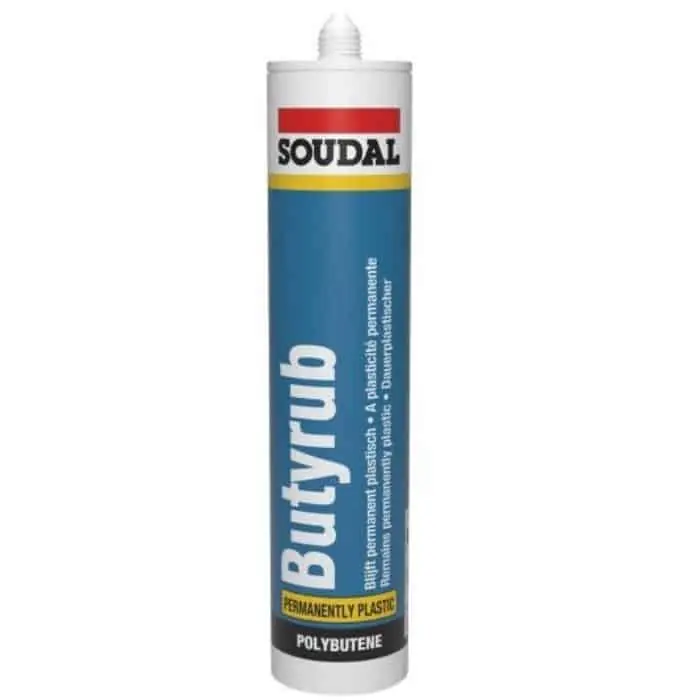 Tijdelijk Beschikbaar Sigillante Butyrub Soudal per giunto a basso movimento, base butilica, cartuccia 310 ml, finitura Nero
