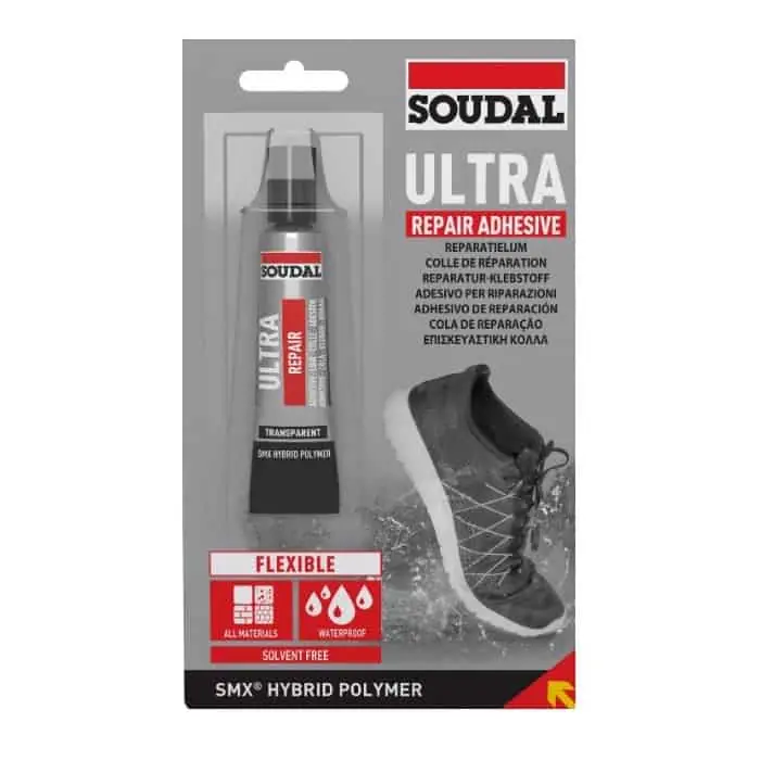 Gecertificeerd Adesivo Ultra Repair Adhesive Soudal per superfice irregolare e porosa, a base di SMX Polymer, confezione 20 ml, colore Trasparente