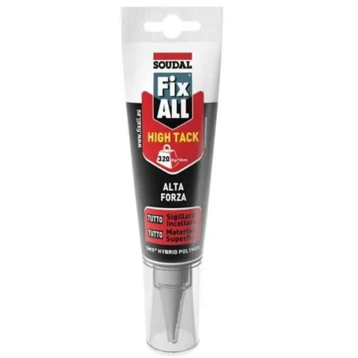 Direct Beschikbaar Sigillante Fix All High Tack Soudal per incollaggio a elevata presa iniziale, MS Polimero, tubo 125 ml, finitura Bianco