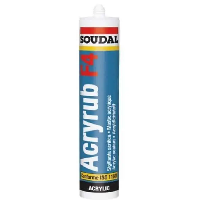 Koop Vandaag Sigillante Acryrub F4 Soudal per giunto in edilizia, acrilico, cartuccia 300 ml, finitura Bianco