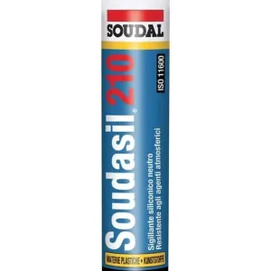 Alleen Vandaag Silicone Soudasil 210 Soudal per edilizia, neutro, cartuccia 310 ml, finitura Trasparente
