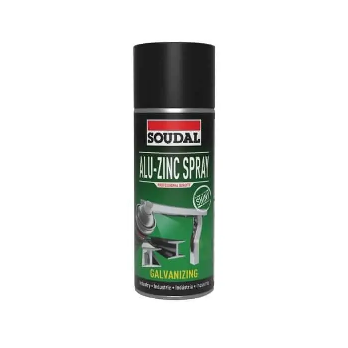 Spray Alu-Zinc Spray Soudal per protezione zinco non trattato, bombola 400 ml, colore Argento Alluminio Finale Uitverkoop