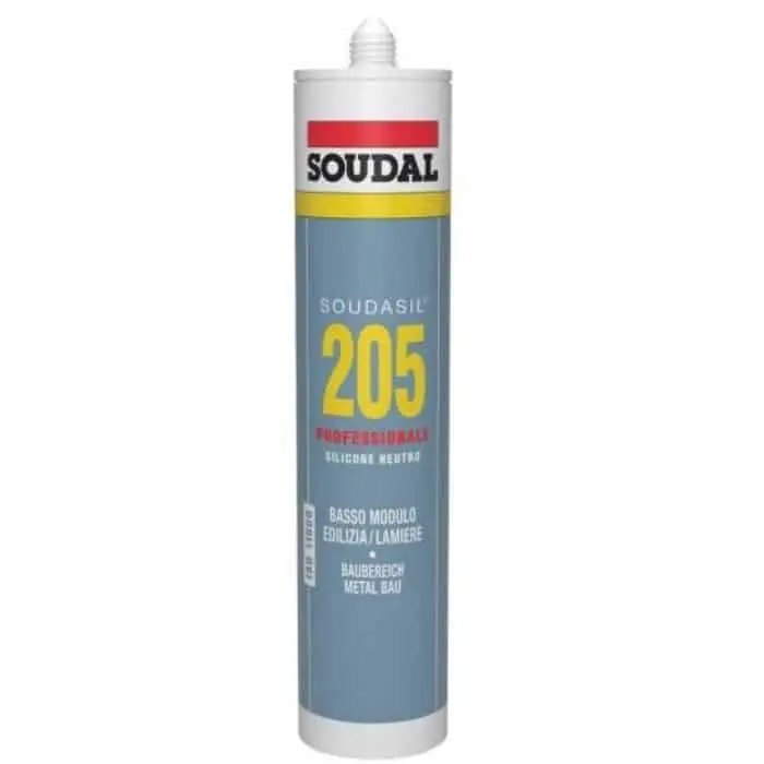 Direct Verzonden Silicone Soudasil 205 Soudal per edilizia, neutro, cartuccia 310 ml, finitura Bronzo