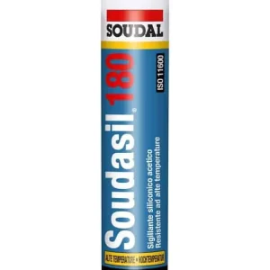 Silicone Soudasil 180 Soudal per alte temperature, acetico, cartuccia 310 ml, finitura Rosso Dagaanbieding