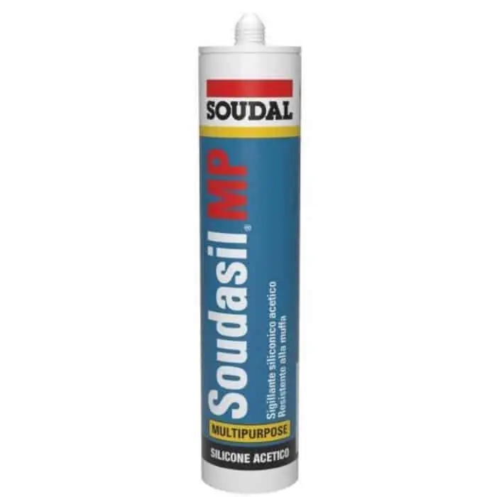 Direct Beschikbaar Silicone Soudasil MP Soudal per applicazione di giunto universale, acetico, cartuccia 280 ml, finitura Nero