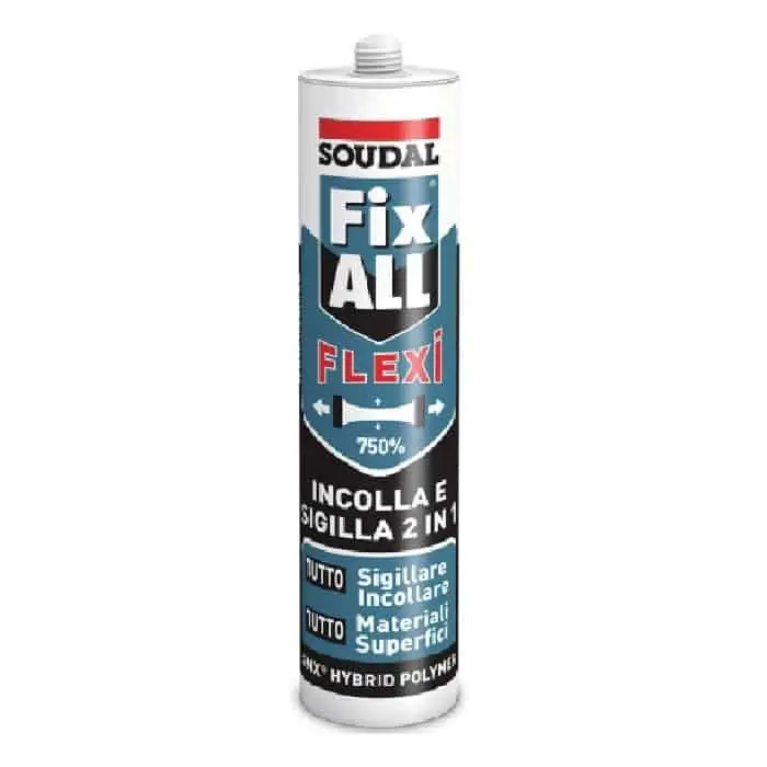 Speciale Aanbieding Sigillante Fix ALL Flexi Soudal universale, altamente flessibile, MS Polimero, cartuccia 290 ml, finitura Bianco