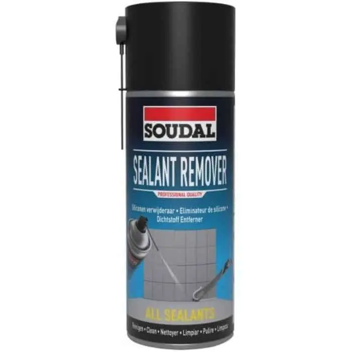 Seizoensaanbieding Spray Sealant Remover Soudal per rimuovere il silicone, a base di idrocarburi, bombola 400 ml, finitura Giallo