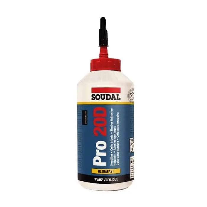 Speciale Aanbieding Adesivo PRO 20D Soudal per legno, a presa rapida, flacone 750 g, colore Bianco