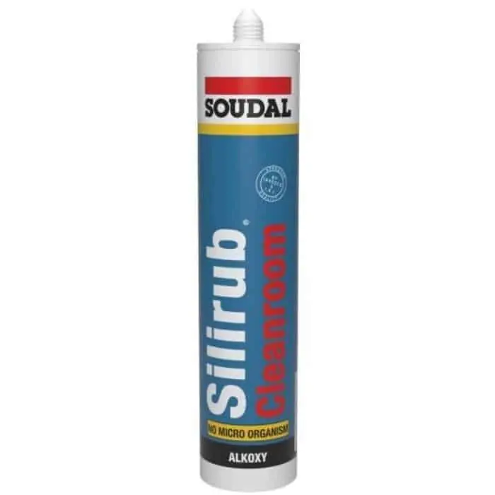 Merkproduct Sigillante Silirub Cleanroom Soudal per camere bianche, neutro, cartuccia 310 ml, finitura Bianco