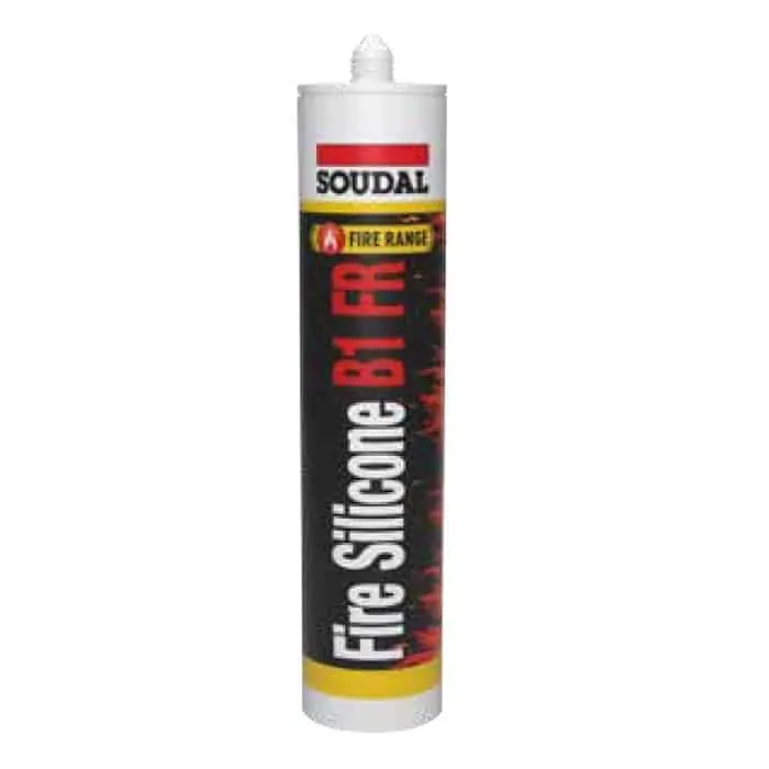 Dagaanbieding Sigillante Fire Silicone B1 FR Soudal resistente al fuoco, neutro, cartuccia 300 ml, finitura Grigio