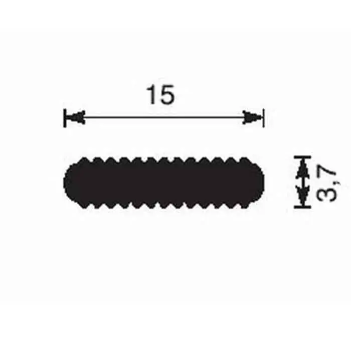Roverplastik giunto dritto per stipiti, materiale plastica, lunghezza asta 2200 mm, colore Nero Finale Uitverkoop