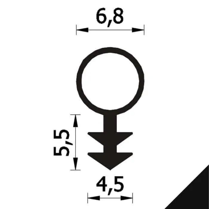 Guarnizione per ristrutturazione A 109 S 68 Roverplastik, aria da 2 a 6 mm, fresata 3,2 mm bobina da 50 mt, finitura Nera Hete Deal