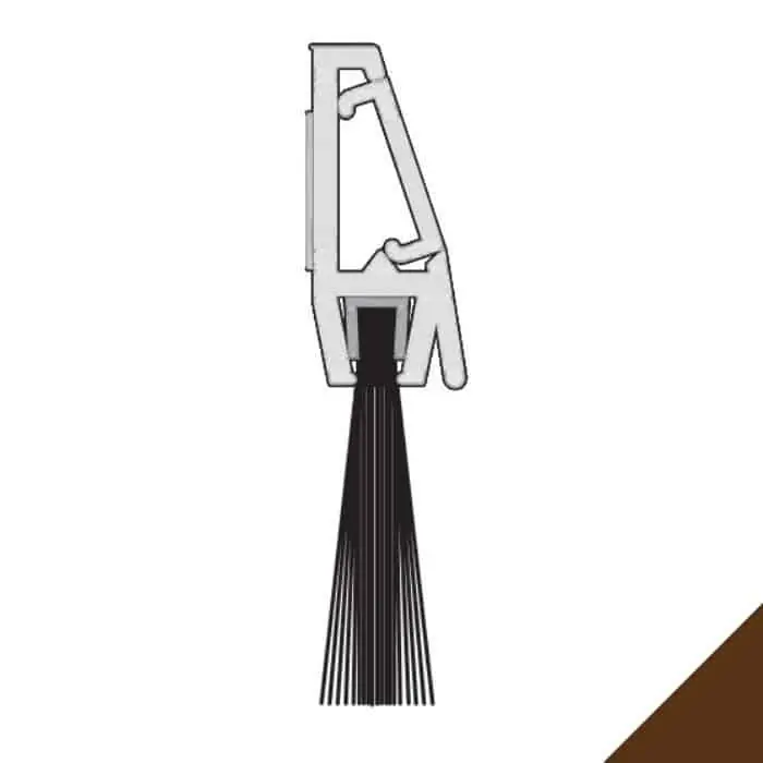 Express Levering Sottoporta adesivo Pvc S1MR Roverplastik, con spazzolino da 20 mm, lunghezza 914 mm, finitura Marrone