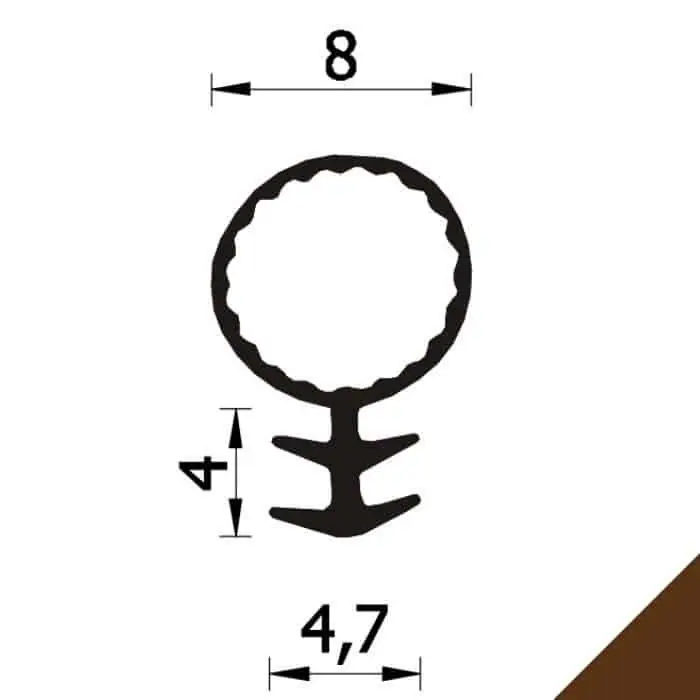 Bestseller Guarnizione per ristrutturazione A 109 S 80 Roverplastik, aria da 2 a 6 mm, fresata 3,2 mm, finitura Marrone